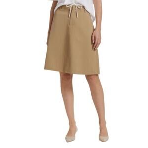 VINCE Women’s Midi Rose Double Waistband Khaki Knee Length Skirt 10